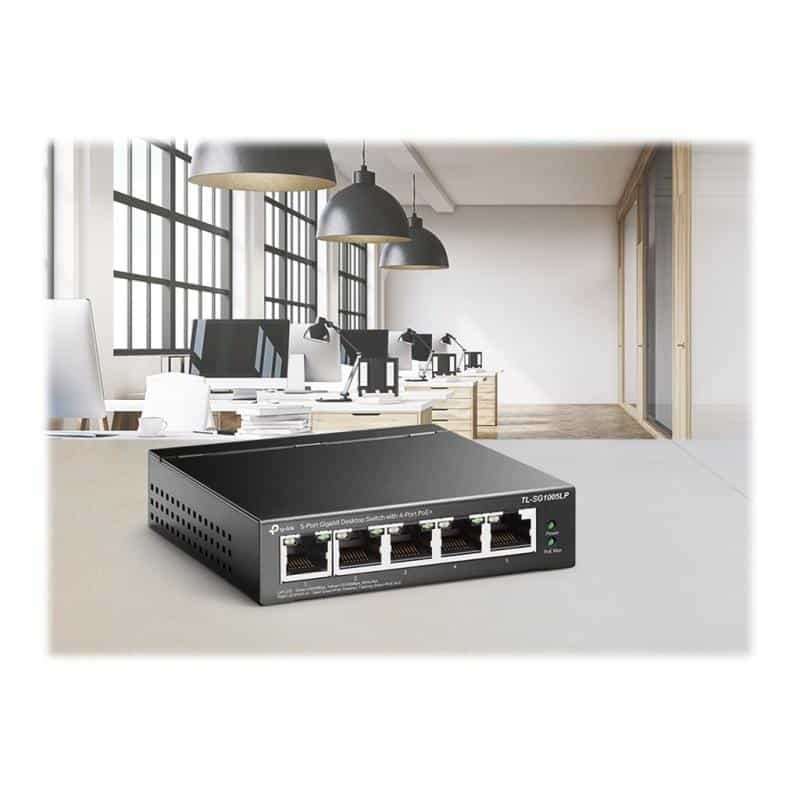 TP-LINK 5-Port Gigabit Desktop Switch with 4-Port PoE+ 40 W PoE Power, Desktop Steel Case TP-LINK 5-Port Gigabit Desktop Switch with 4-Port PoE+ 40 W PoE Power, Desktop Steel Case