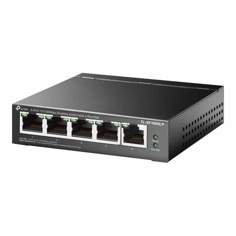 TP-LINK 5-Port 10/100 Mbps Desktop Switch with 4-Port PoE 41 W PoE Power, Desktop Steel Case TP-LINK 5-Port 10/100 Mbps Desktop Switch with 4-Port PoE 41 W PoE Power, Desktop Steel Case