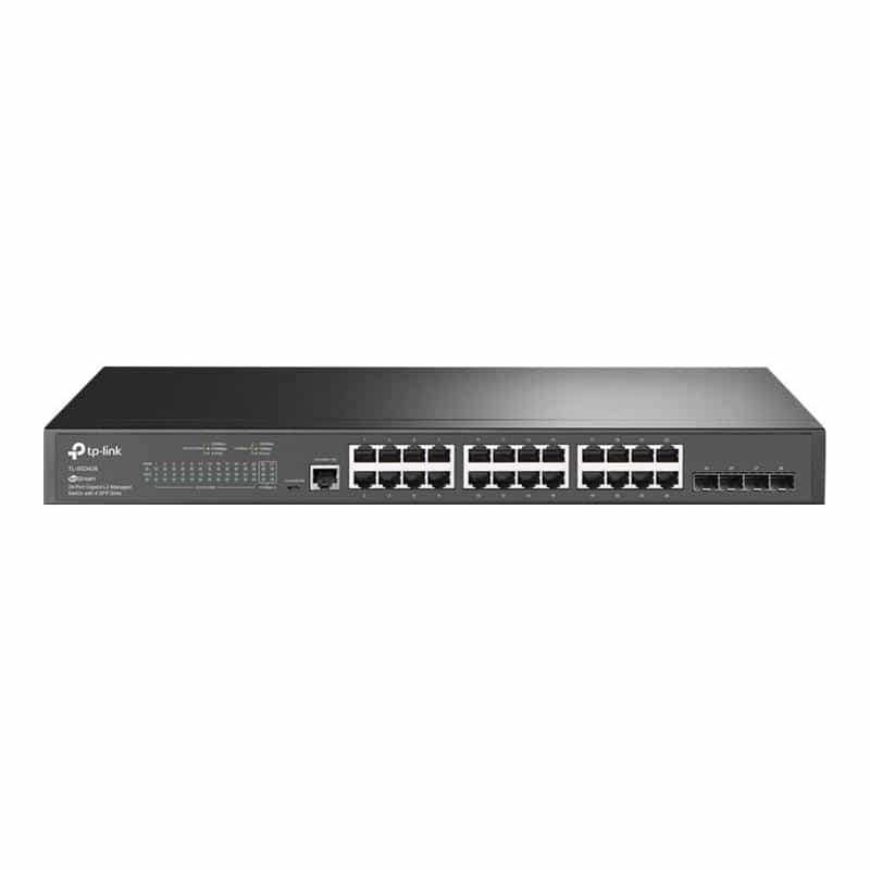 TP-LINK JetStream 24-Port Gigabit L2 Managed Switch with 4 Gigabit SFP Slots TP-LINK JetStream 24-Port Gigabit L2 Managed Switch with 4 Gigabit SFP Slots