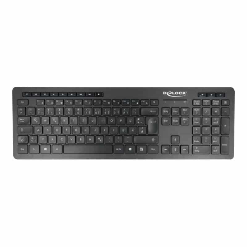 DELOCK USB Tastatur 2,4 GHz kabellos schwarz - Lautlos DELOCK USB Tastatur 2,4 GHz kabellos schwarz - Lautlos