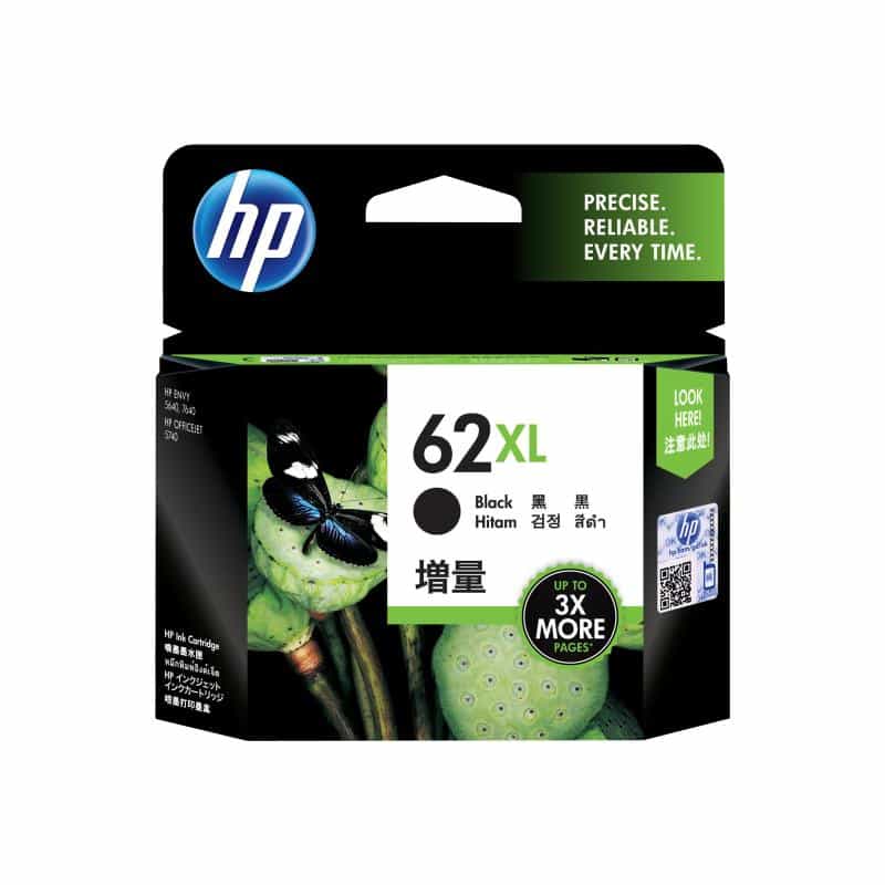 HP 62XL - 12 ml - Hohe Ergiebigkeit - Schwarz - original - Tintenpatrone - für Envy 55XX, 56XX, 76XX HP 62XL - 12 ml - Hohe Ergiebigkeit - Schwarz - original - Tintenpatrone - für Envy 55XX, 56XX, 76XX