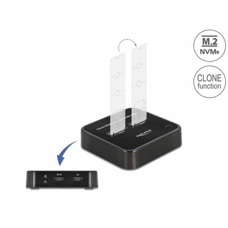 DELOCK M.2 Dockingstation 2x M.2 NVMe PCIe SSD Klon Funktion DELOCK M.2 Dockingstation 2x M.2 NVMe PCIe SSD Klon Funktion