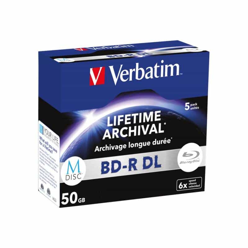 VERBATIM 43846 M-Disc BD-R Blu-Ray 6x Jewel Case 50GB, 5 Stück VERBATIM 43846 M-Disc BD-R Blu-Ray 6x Jewel Case 50GB, 5 Stück