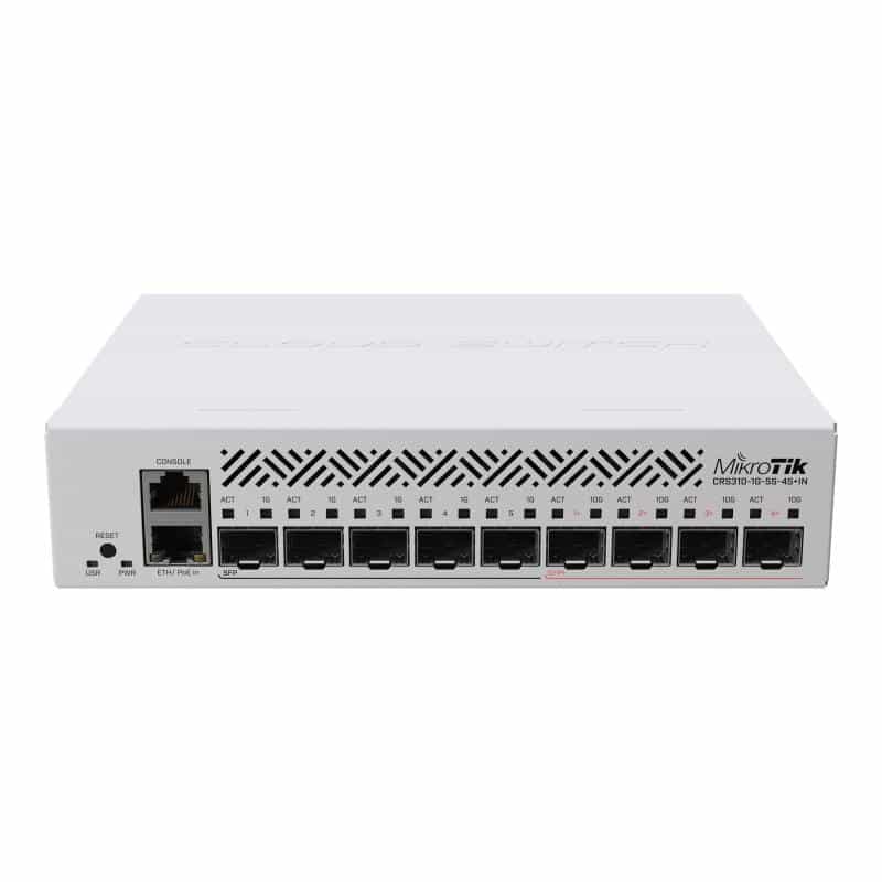 MIKROTIK CRS310-1G-5S-4S+IN L3 5x Gigabit SFP / 4x 10 Gigabit SFP+ / 1x1GbE RJ45 MIKROTIK CRS310-1G-5S-4S+IN L3 5x Gigabit SFP / 4x 10 Gigabit SFP+ / 1x1GbE RJ45