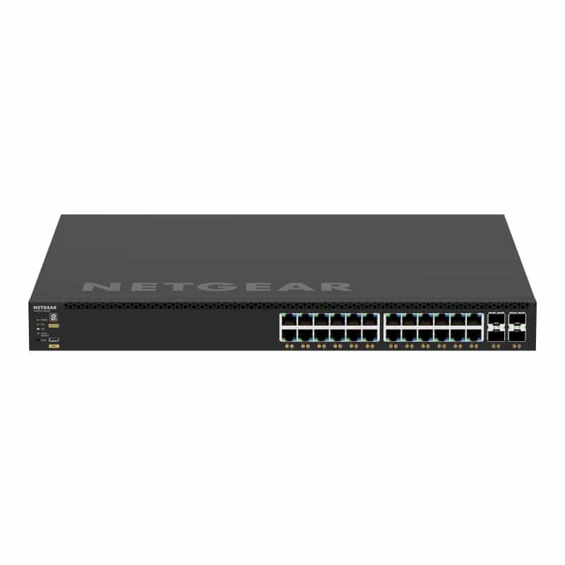 NETGEAR M4350-24G4XF (GSM4328)-24x1G PoE+ (648W base, up to 720W) and 4xSFP+ Managed Switch NETGEAR M4350-24G4XF (GSM4328)-24x1G PoE+ (648W base, up to 720W) and 4xSFP+ Managed Switch