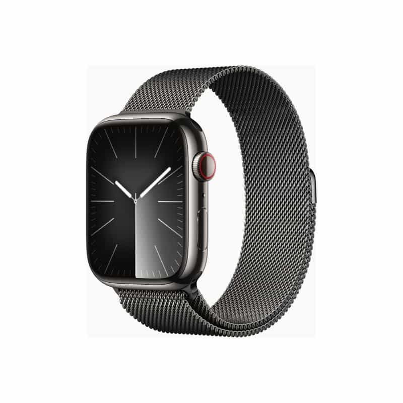 APPLE Watch Series 9 GPS + Cellular 45mm Graphite Stainless Steel Case with Graphite Milanese Loop APPLE Watch Series 9 GPS + Cellular 45mm Graphite Stainless Steel Case with Graphite Milanese Loop
