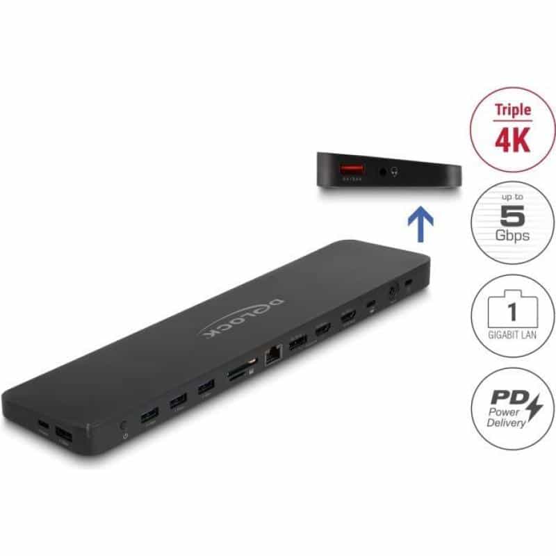 DELOCK USB-C 3x Display Dockingstation mit DisplayLink 4K DELOCK USB-C 3x Display Dockingstation mit DisplayLink 4K
