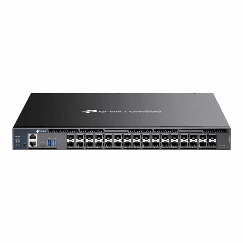 TP-LINK Omada 26-Port 10G Stackable L3 Managed Aggregation Switch with 6 25G Slots TP-LINK Omada 26-Port 10G Stackable L3 Managed Aggregation Switch with 6 25G Slots