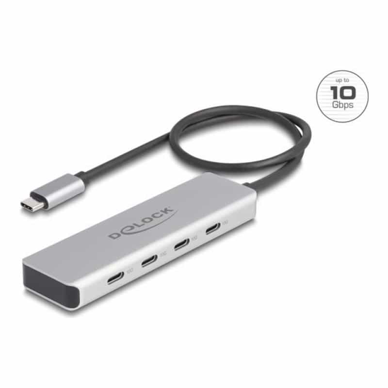 DELOCK USB 10 Gbps USB Type-C Hub mit 4 x USB Type-C Buchse (grau) DELOCK USB 10 Gbps USB Type-C Hub mit 4 x USB Type-C Buchse (grau)