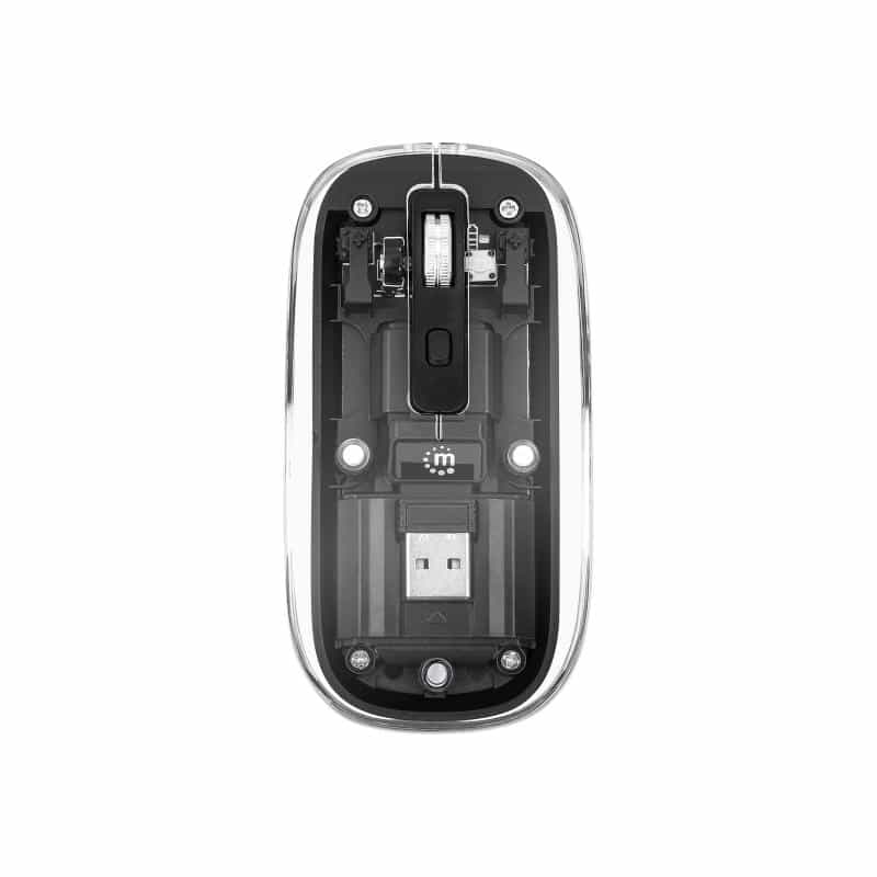 MANHATTAN Funkmaus USB-A 4Tasten RGB LED schwarz transparent MANHATTAN Funkmaus USB-A 4Tasten RGB LED schwarz transparent