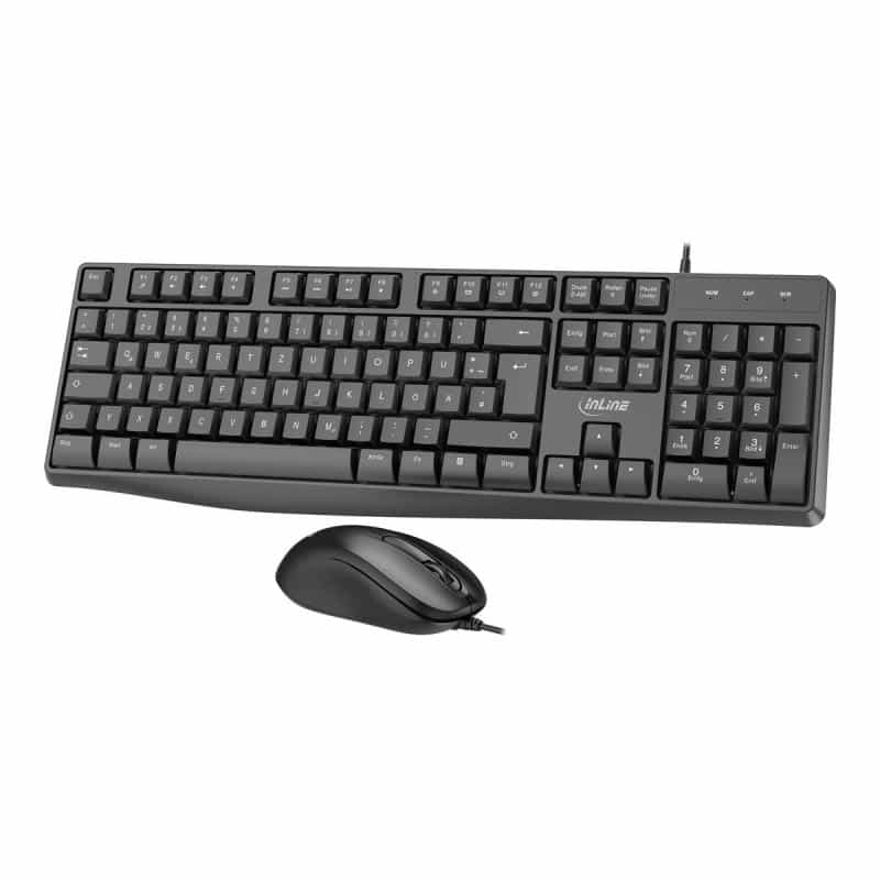 INLINE Basic Desktop II - Tastatur-Maus Set - USB-Kabel - Standard DE Layout INLINE Basic Desktop II - Tastatur-Maus Set - USB-Kabel - Standard DE Layout
