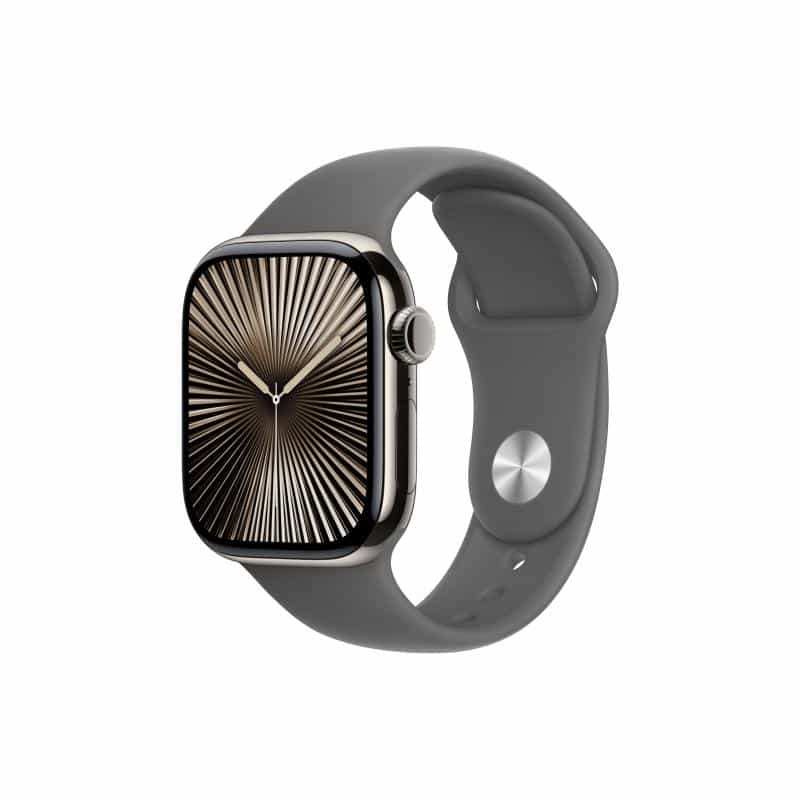 APPLE Watch Series 10 GPS + Cellular 42mm Natural Titanium Case with Stone Grey Sport Band - M/L APPLE Watch Series 10 GPS + Cellular 42mm Natural Titanium Case with Stone Grey Sport Band - M/L