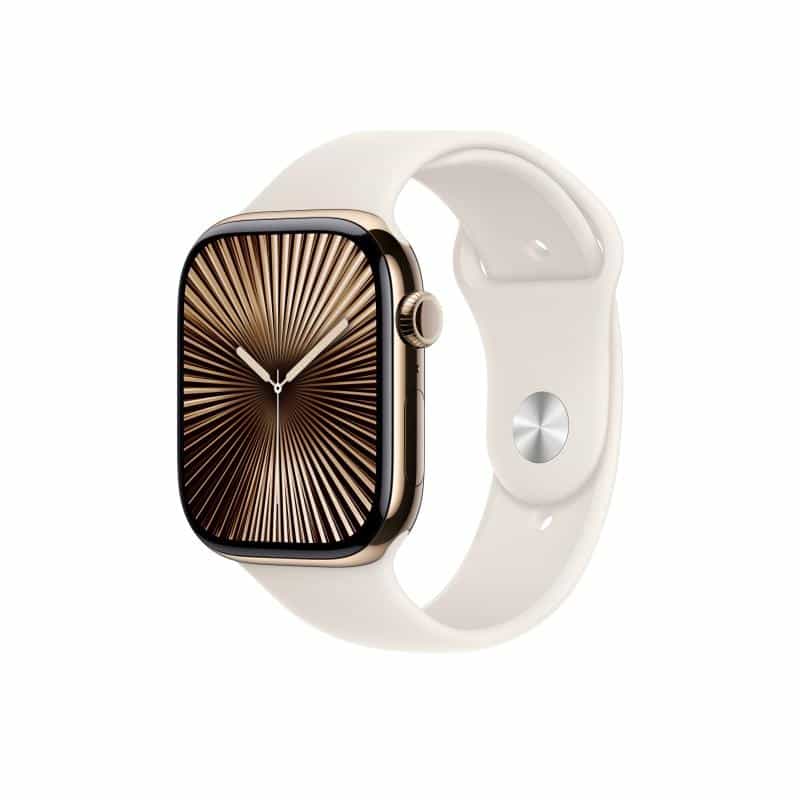 APPLE Watch Series 10 GPS + Cellular 46mm Gold Titanium Case with Starlight Sport Band - S/M APPLE Watch Series 10 GPS + Cellular 46mm Gold Titanium Case with Starlight Sport Band - S/M
