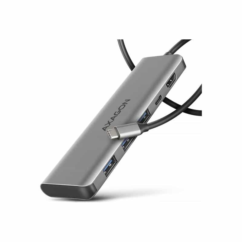 AXAGON HMC-5H USB-C 3.2 Gen 1 hub 3x USB-A 4K HDMI PD 100W - Silber (HMC-5H) AXAGON HMC-5H USB-C 3.2 Gen 1 hub 3x USB-A 4K HDMI PD 100W - Silber (HMC-5H)