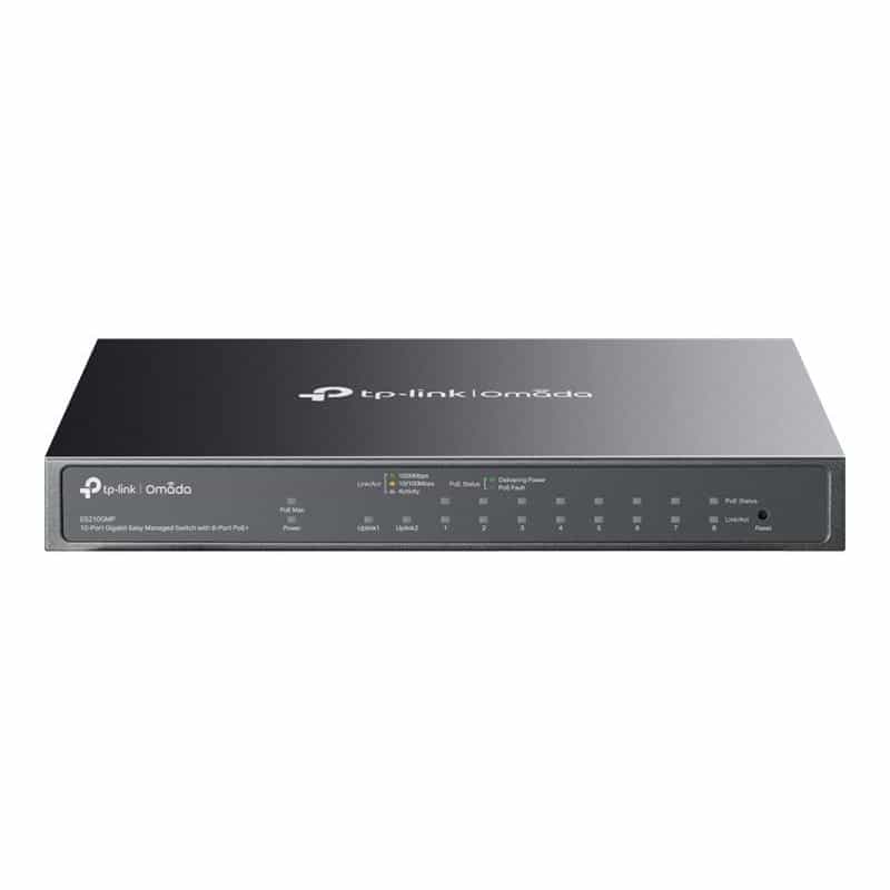 TP-LINK Omada 10-Port Gigabit Easy Managed Switch with 8-Port PoE+ TP-LINK Omada 10-Port Gigabit Easy Managed Switch with 8-Port PoE+