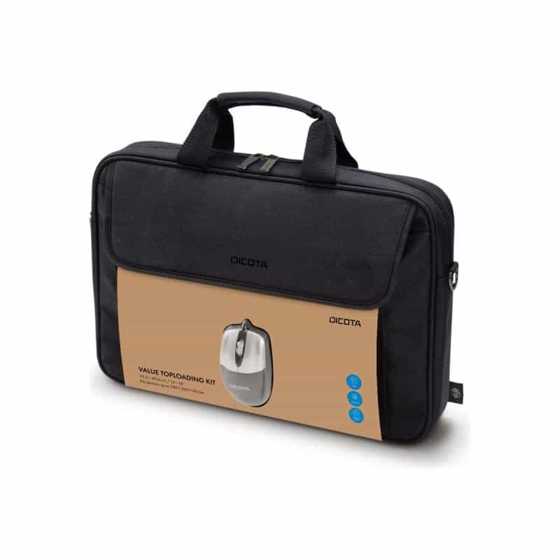 DICOTA Value Toploading Kit schwarz Die handliche Notebooktasche mit optischer Maus. DICOTA Value Toploading Kit schwarz Die handliche Notebooktasche mit optischer Maus.