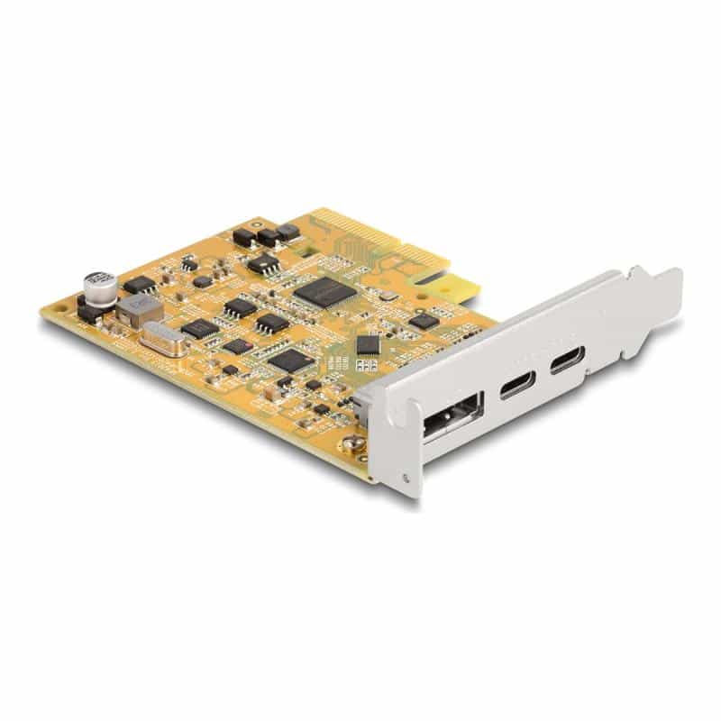 DELOCK PCIe x4 Karte zu 1x ext. USB-C 10 Gbit/s B. + 1x extern USB-C DP Alt Mode DELOCK PCIe x4 Karte zu 1x ext. USB-C 10 Gbit/s B. + 1x extern USB-C DP Alt Mode