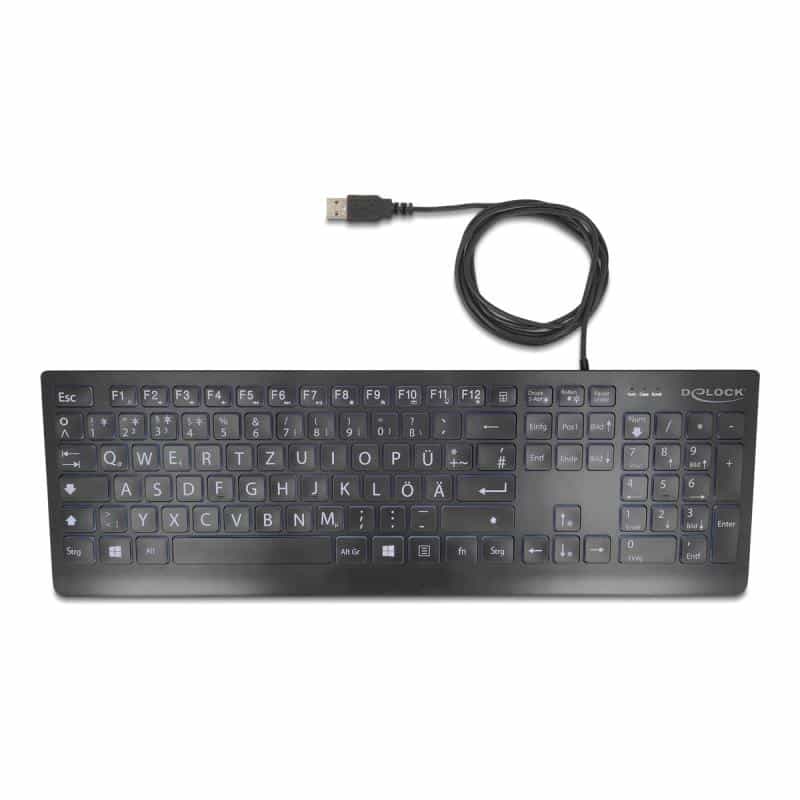 DELOCK USB Tastatur kabelgebunden 1,5 m schwarz mit XXL Bstb DELOCK USB Tastatur kabelgebunden 1,5 m schwarz mit XXL Bstb