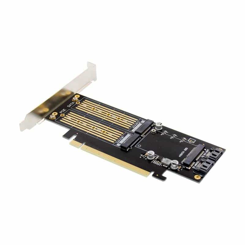 INLINE PCIe Karte x16 zu 2x M.2 - 1x mSATA INLINE PCIe Karte x16 zu 2x M.2 - 1x mSATA