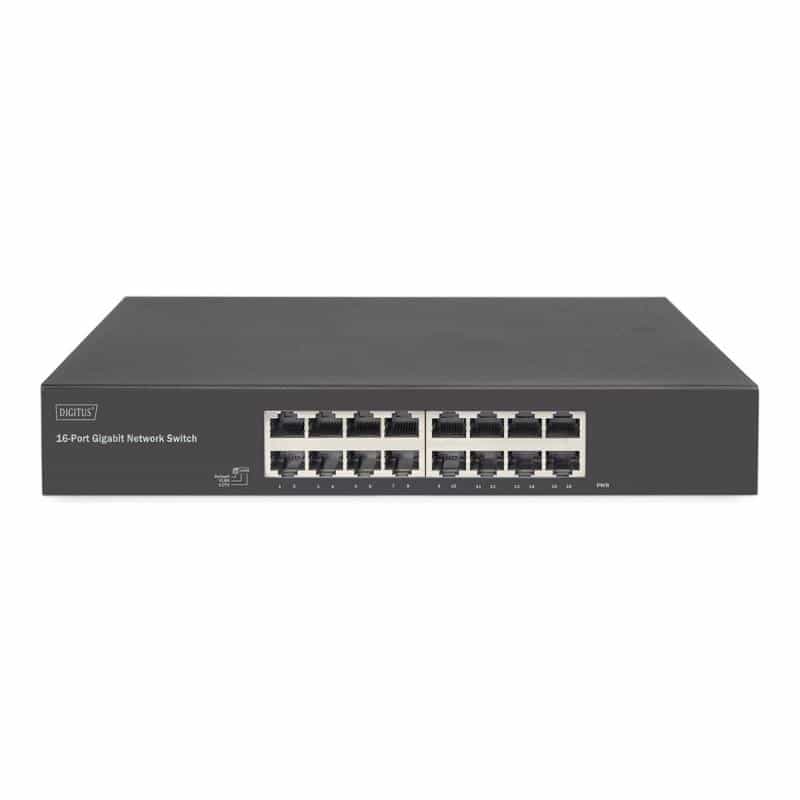 DIGITUS Switch 16-Port Gigabit, 19" unmanaged schwarz DIGITUS Switch 16-Port Gigabit, 19" unmanaged schwarz