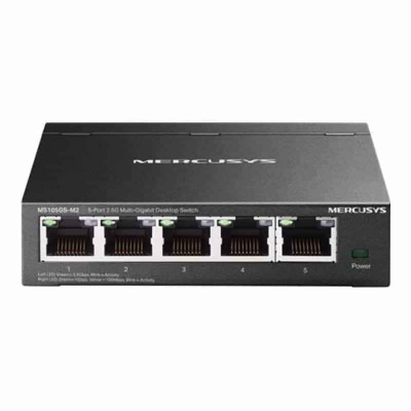 TP-LINK Mercusys MS105GS-M2 5-Port 2.5G Multi-Gigabit Desktop Switch TP-LINK Mercusys MS105GS-M2 5-Port 2.5G Multi-Gigabit Desktop Switch