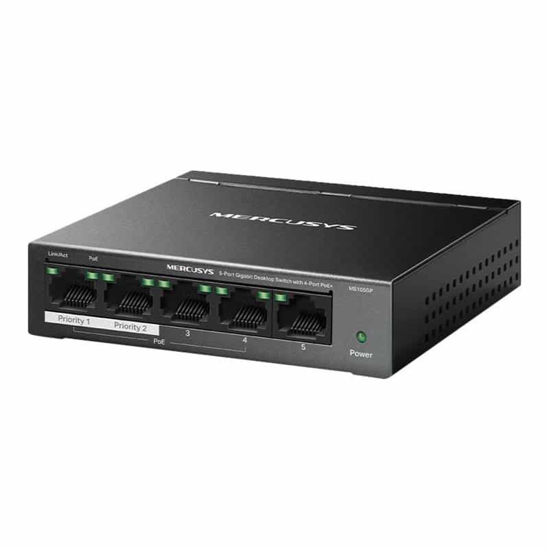TP-LINK Mercusys MS105GP 5-Port Gigabit Desktop Switch TP-LINK Mercusys MS105GP 5-Port Gigabit Desktop Switch