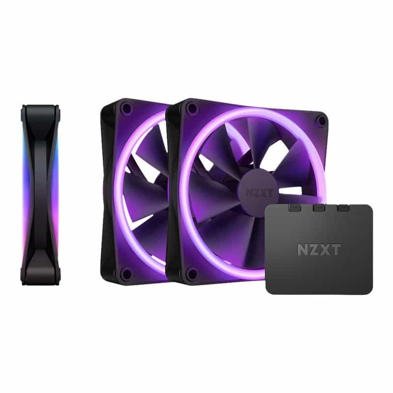 NZXT F120 RGB DUO Gehäuselüfter 120 mm Schwarz 3er mit Controller NZXT F120 RGB DUO Gehäuselüfter 120 mm Schwarz 3er mit Controller
