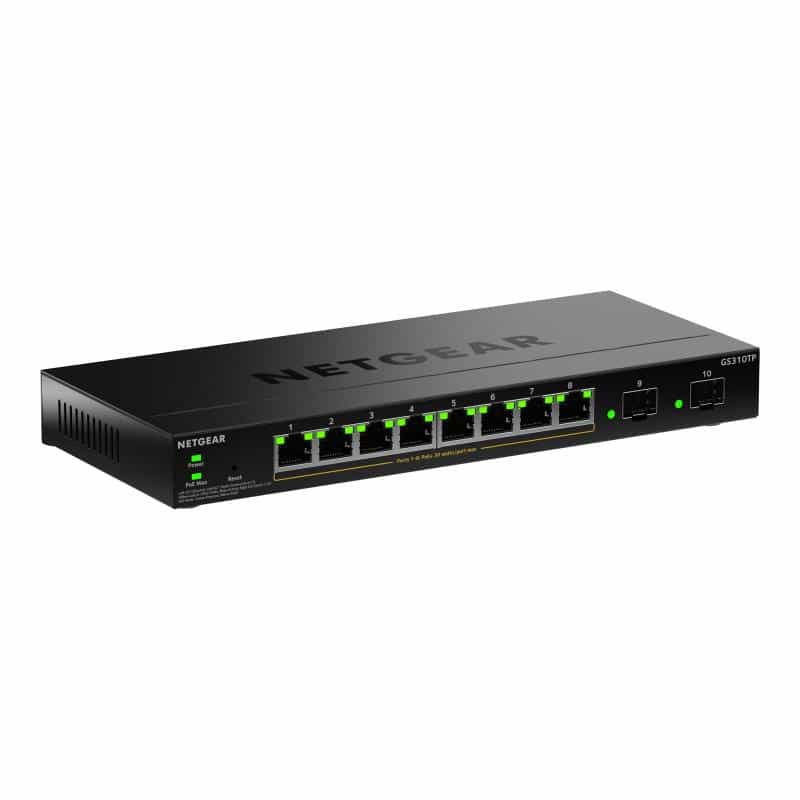 NETGEAR S350 Series 8-Port Gigabit Ethernet PoE+ Smart Managed Essentials Switch NETGEAR S350 Series 8-Port Gigabit Ethernet PoE+ Smart Managed Essentials Switch