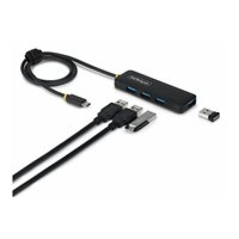 STARTECH.COM 4-Port USB-C Hub USB 3.0 5Gbps busbetrieben Mini USB-Verteiler mit 61cm Kabel USB-C zu
