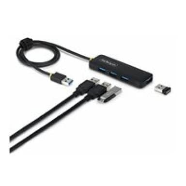 STARTECH.COM 4-Port USB-A Hub USB 3.0 5Gbps busbetrieben Mini USB-Verteiler mit 61cm Kabel USB-A zu