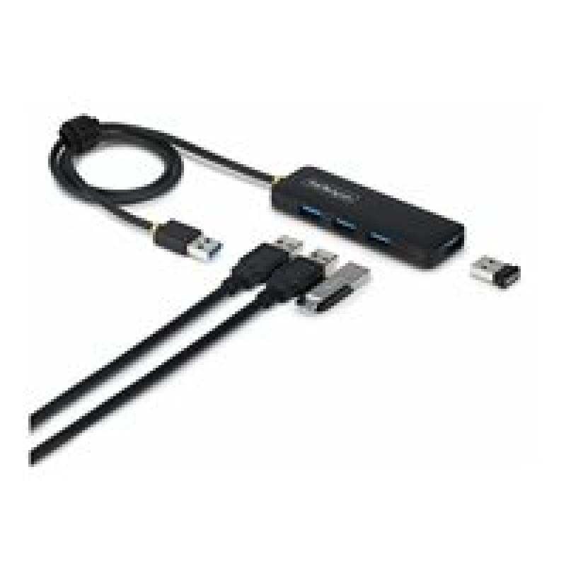 STARTECH.COM 4-Port USB-A Hub USB 3.0 5Gbps busbetrieben Mini USB-Verteiler mit 61cm Kabel USB-A zu