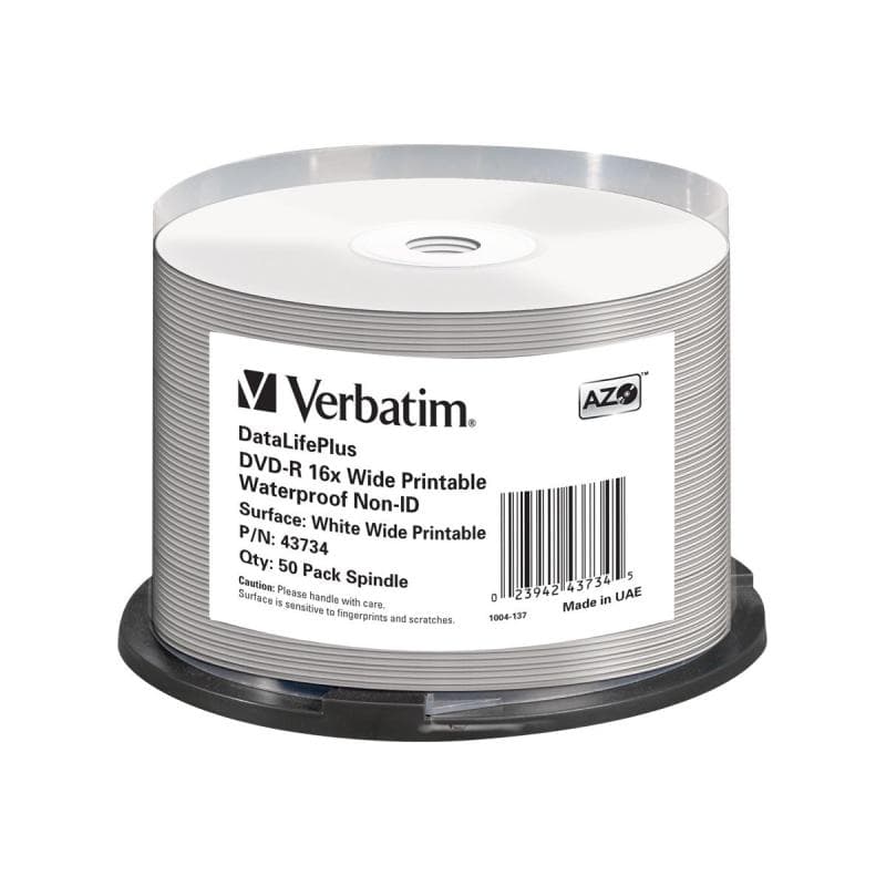 1x50 Verbatim DVD-R 4,7GB 16x Wide glossy waterproof print