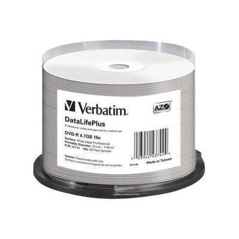 VERBATIM MED DVD-R Verbatim / 4.7 GB / 16x / 050er / CB / Dru NON-ID