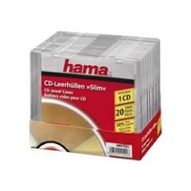 CD-Slim-Box, 20er-Pack, Transparent, Vorratspack