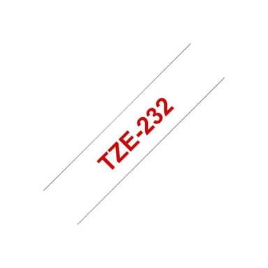 Brother TZE232 Ruban Red/Blanc 12mm