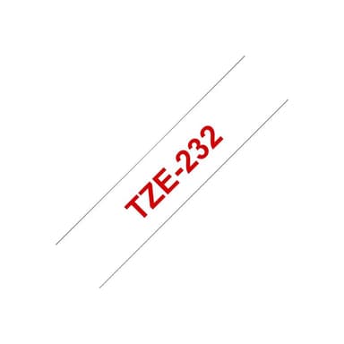 Brother TZE232 Ruban Red/Blanc 12mm