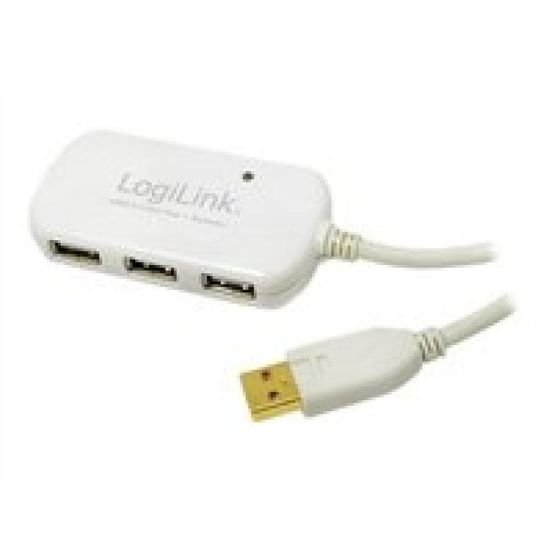 USB-HUB 4-Port LogiLink m. Verlängerungskabel 12.00m