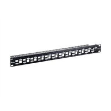 EQUIP PatchPanel 19″ 24-Port Cat.6a Keystone RAL9005 (1HE)