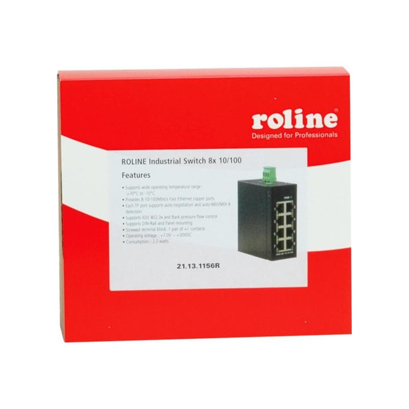 ROLINE Industr. Fast Ethernet Switch, 8