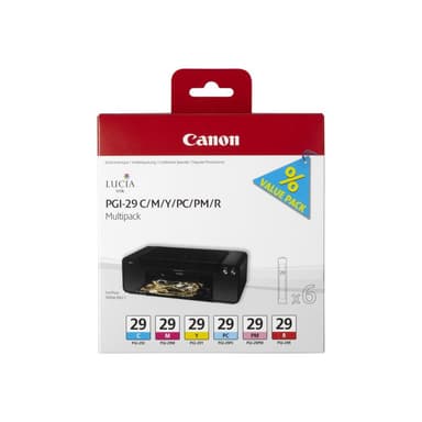 CANON PGI 29 CMY/PC/PM/R Multipack Gelb, Cyan, Magenta, Rot, Photo Cyan, Photo Magenta