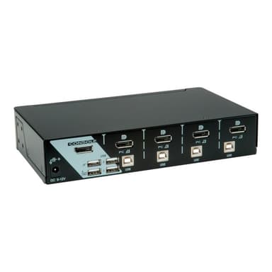ROLINE KVM Switch,DP,USB,4 Ports,schwarz