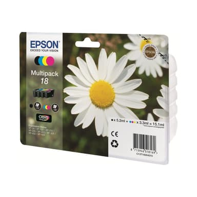 EPSON 18 Multipack 4er Pack Schwarz, Gelb, Cyan, Magenta Tintenpatrone