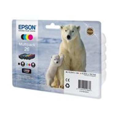 EPSON 26 Multipack 4er Pack Schwarz, Gelb, Cyan, Magenta Tintenpatrone