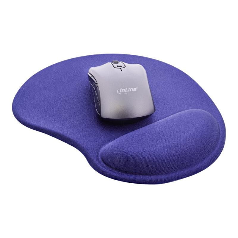 INLINE ® Maus-Pad, blau, mit Gel Handballenauflage, 230x205x20mm