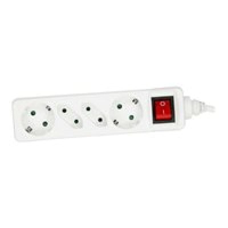 INLINE Steckdosenleiste, weiß, 4-fach mit Schalter, 2xSchutzkontakt + 2xEuro, 1,5m Zuleitung, mit K