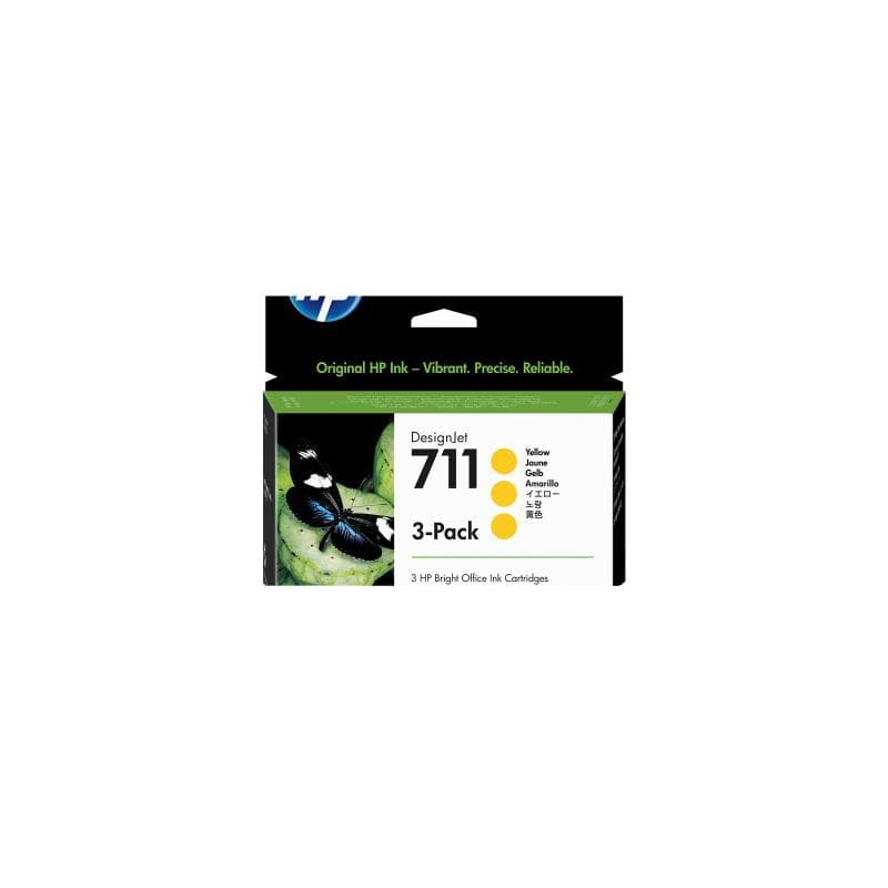 HP 711 3er Pack Gelb Tintenpatrone