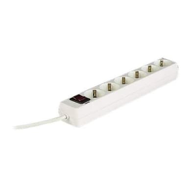 Hama 30384 Steckdosenleiste weiß 6-fach mit Schalter, 1.4 m