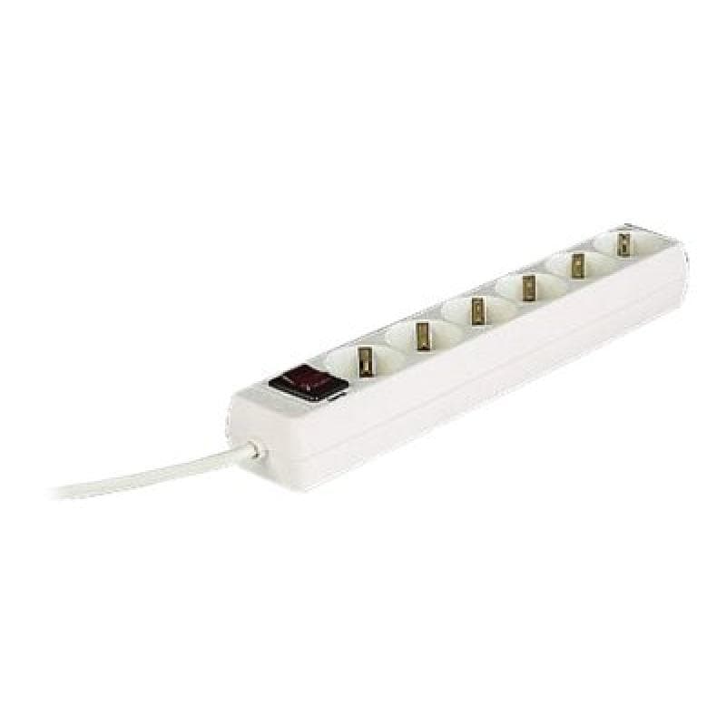Hama 30384 Steckdosenleiste weiß 6-fach mit Schalter, 1.4 m