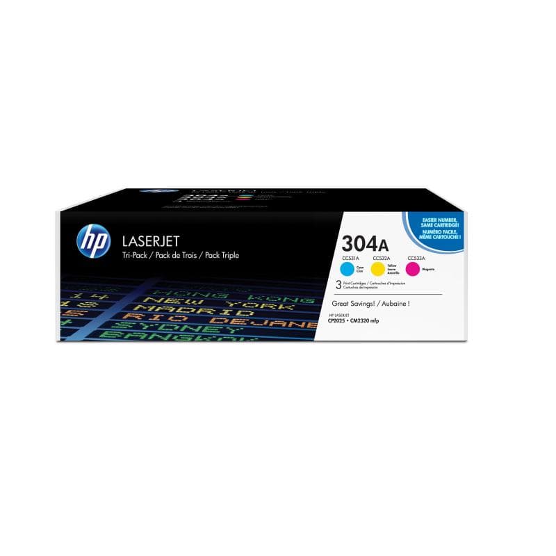 HP 304A Tri pack 3er Pack Gelb, Cyan, Magenta LaserJet Tonerpatrone (CF372AM)
