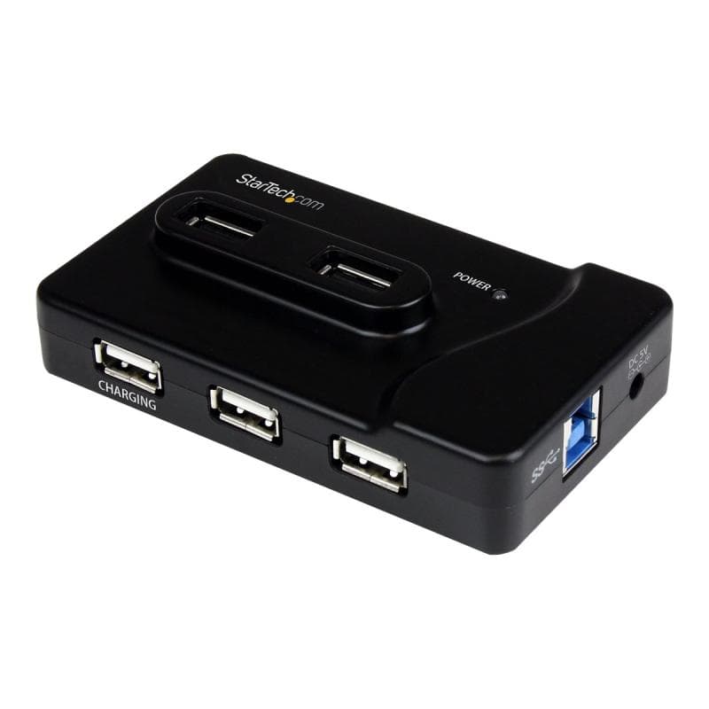 STARTECH.COM 6 Port USB 3.0 / 2.0 Hub mit 2A Ladeanschluss - 2x USB 3.0 SuperSpeed und 4x USB 2.0 Co